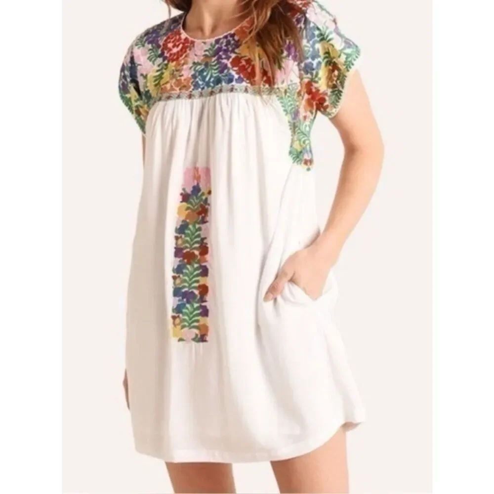 J. Marie Embroidered Mini Dress Size S